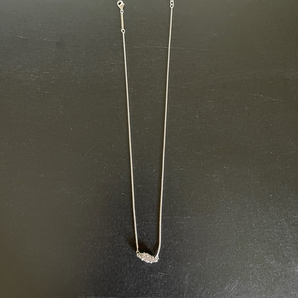 Kendra Scott Druzy Necklace silver and charcoal